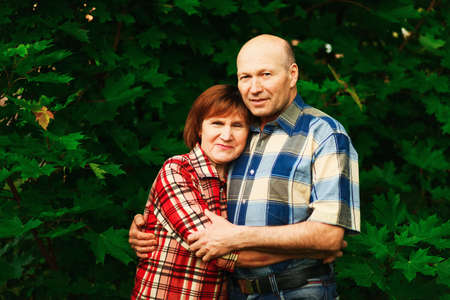 Beautiful portrait of the elderly in nature.の写真素材