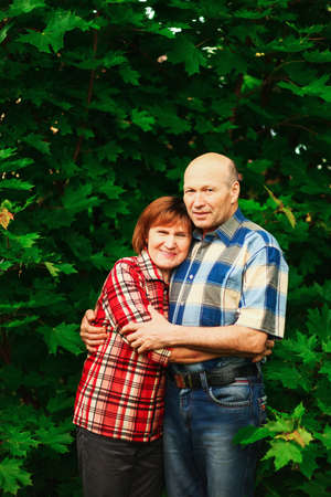 Beautiful portrait of the elderly in nature.の写真素材