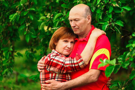 Beautiful portrait of the elderly in nature.の写真素材