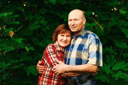 Beautiful portrait of the elderly in nature.の写真素材