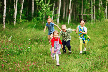 The Children lead an active a lifestyle.の写真素材
