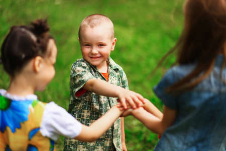 The Children lead an active a lifestyle.の写真素材