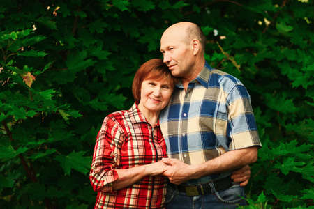 Beautiful portrait of the elderly in nature.の写真素材