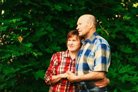 Beautiful portrait of the elderly in nature.の写真素材