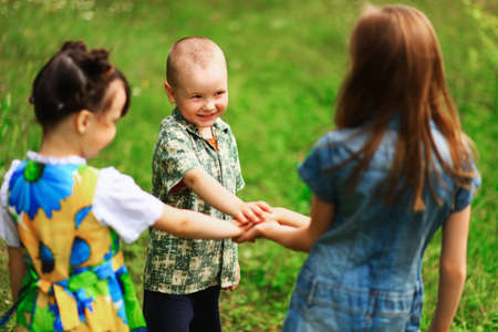 The Children lead an active a lifestyle.の写真素材