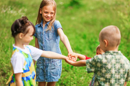 The Children lead an active a lifestyle.の写真素材