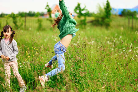 The Children lead an active a lifestyle.の写真素材
