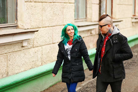 Love story of young people on the street.