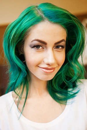 The young woman portrait close up face.の写真素材