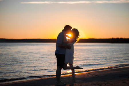 The Portrait of young couple a outdoors.の写真素材
