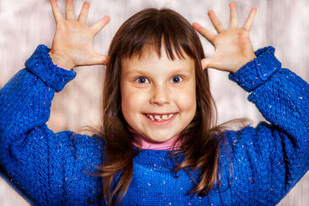 The Portrait of girl with different emotions.の写真素材