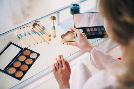 A beautiful and gentle morning of the bride.の写真素材