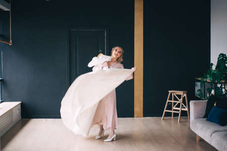 A beautiful and gentle morning of the bride.の写真素材