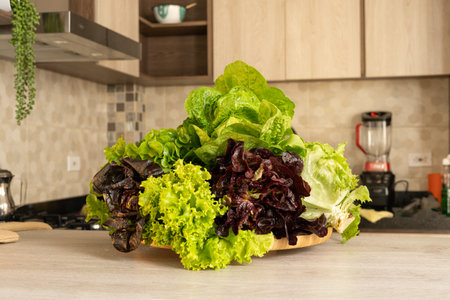 variety of vegetables and legumes in the home kitchenの写真素材