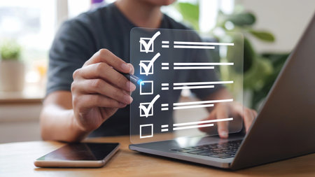 Digital Task Management and Online Checklist Productivity Conceptの素材