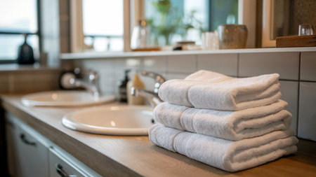 Clean White Towels Bathroomの素材