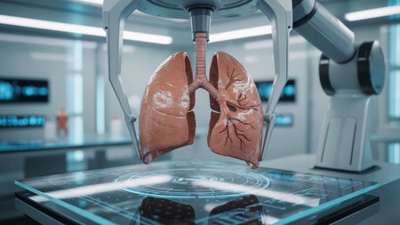 Futuristic Robotic System Examining Human Lungsの素材