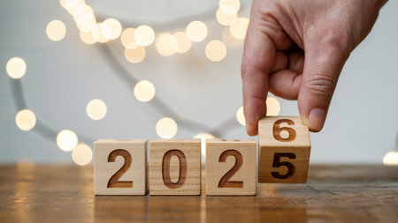 New Year 2025 to 2026 Wooden Blocksの素材