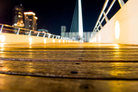 closeup of wooden bridgeの写真素材
