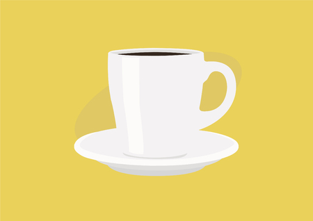 White Coffee Mug, with Coffee. Vector Illustration, Isolated - Vectorのイラスト素材