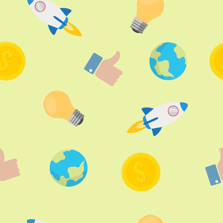Vector Illustration Online Marketing and SEO Themed Seamless Pattern Backgroundのイラスト素材