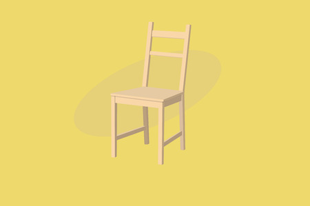 Wood Chair. Vector Illustration, isolatedのイラスト素材