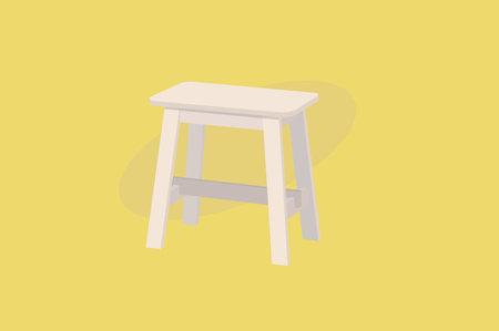 Wood Stool. Vector Illustration, Isolatedのイラスト素材