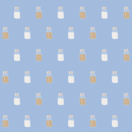 Vector Seamless Pattern of Salt and Pepper Bottlesのイラスト素材
