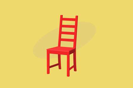 Vector Illustration of a Red Wooden Chairのイラスト素材