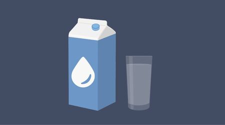 Vector illustration of a Water Carton and a Glass of Waterのイラスト素材