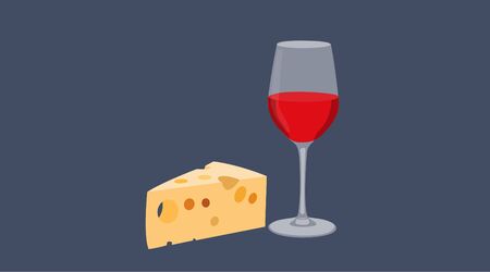 Vector Illustration of Wine and Cheeseのイラスト素材