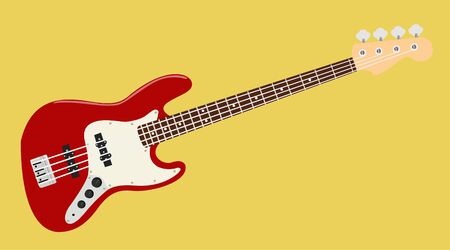 Isolated Vector Illustration of a Bass Guitarのイラスト素材
