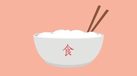 Vector Isolated Illustration of a Chinese Food Bowlのイラスト素材