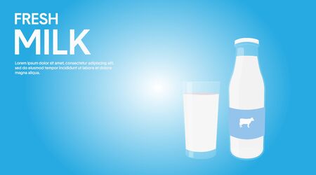 Isolated Illustration of a Milk Box and a Glass of Milkのイラスト素材