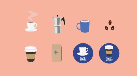 Vector Coffee Related Icon Setのイラスト素材