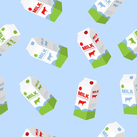 Vector Seamless Pattern Milk Box Background or Wallpaperのイラスト素材