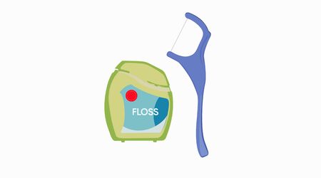 Dentist tools toothpick floss and floss icon. Vector Illustrationのイラスト素材