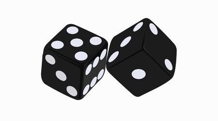 Vector isolated Illustration of Two Black Dicesのイラスト素材