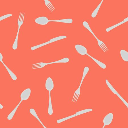 Vector Illustration Cutlery Seamless Pattern or Backgroundのイラスト素材