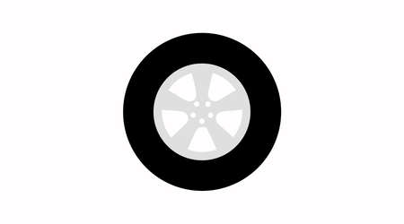 Vector Isolated Illustration of a Flat Wheel Iconのイラスト素材