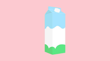 Vector Isolated Illustration of a Milk Boxのイラスト素材