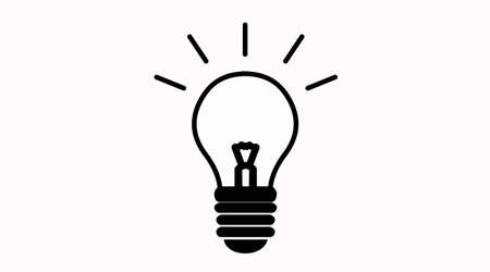 Vector Isolated Black and White Bulb Iconのイラスト素材