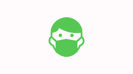 Vector Isolated Mask Icon, with a face with a maskのイラスト素材