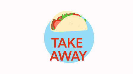 Vector isolated Illustration of a Taco Take Away Icon or Signのイラスト素材
