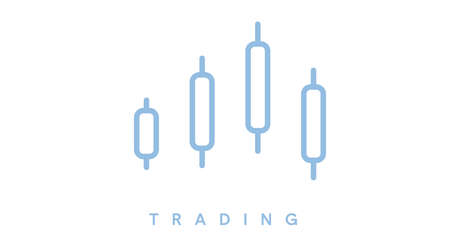 Vector Isolated Trading Icon or Illustration, with Candles or Candlesticksのイラスト素材