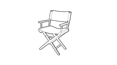 Vector Isolated Black and White Illustration of a DirectorÂ´s Chairのイラスト素材
