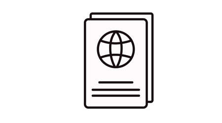 Passport Icon. Vector Isolated Black and White Illustration of a Passport.のイラスト素材