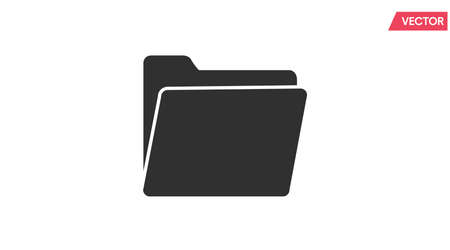 Folder Icon. Vector black and white isolated illustration of a folderのイラスト素材