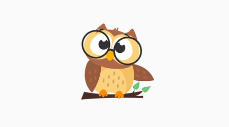 Childish Owl. Vector isolated illustration of a childish style owlのイラスト素材