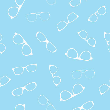 Blue Vector Seamless Pattern Background or Wallpaper, Glasses Themedのイラスト素材